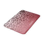 Rosa Glitzer Leopard Skin Badematte (Schrägansicht)
