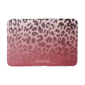 Rosa Glitzer Leopard Skin Badematte (Vorderseite)