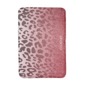 Rosa Glitzer Leopard Skin Badematte (Vorderseite Vertikal)