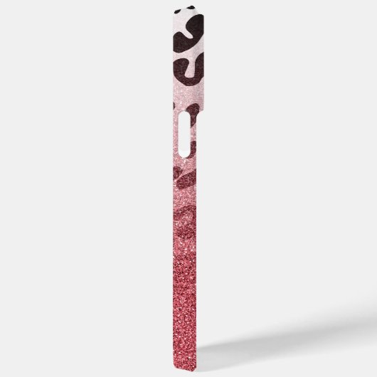 Rosa Glitzer Leopard Skin Case-Mate iPhone Hülle (Rückseite / Rechts)