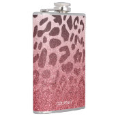 Rosa Glitzer Leopard Skin Flachmann (Rechts)