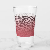Rosa Glitzer Leopard Skin Glas (Rückseite)