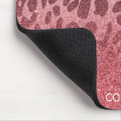 Rosa Glitzer Leopard Skin Mousepad (Ecke)