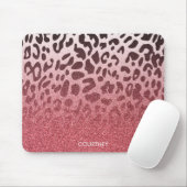 Rosa Glitzer Leopard Skin Mousepad (Mit Mouse)