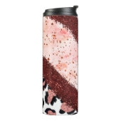 Rosa Glitzer Leopard Thermosbecher (Nach links gedreht)