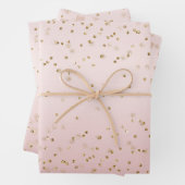 Rosa Glitzer Liebe Gold Confetti Herz Geschenkpapier Set (Beispiel)