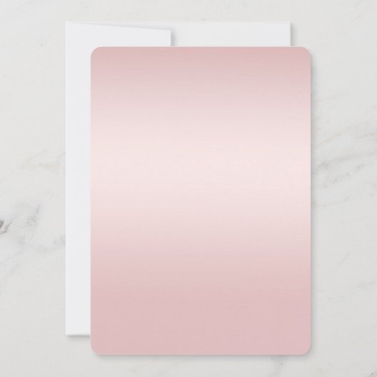 Rosa Glitzer Liebe Gold Confetti Herzstück Einladung (Rückseite)