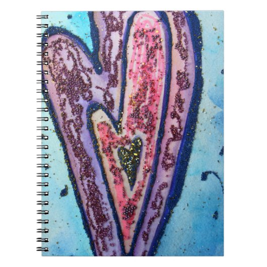 Rosa Glitzer Liebe Hearts Art Notebook Journal Notizblock (Vorderseite)