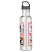 Rosa Glitzer Liebe Herz 6 Foto Moderne Edelstahlflasche (Rückseite)