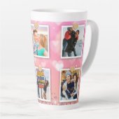 Rosa Glitzer Liebe Herz 6 Foto Moderne Milchtasse (Rechte Ecke)