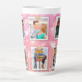 Rosa Glitzer Liebe Herz 6 Foto Moderne Milchtasse (Vorderseite)