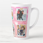 Rosa Glitzer Liebe Herz 6 Foto Moderne Milchtasse (Rechts)