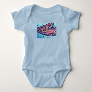 Rosa Glitzer Liebe Herz Art Custom Baby Bodysuit Strampler