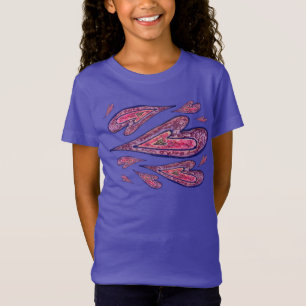 Rosa Glitzer Liebe Kunst Kunst Kunst Kindermädchen T-Shirt