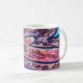 Rosa Glitzer Lila Hearts Custom Coffee Tasse (VorderseiteRechts)