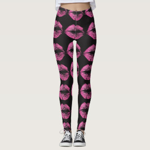 Rosa Glitzer-Lippen #2 Leggings