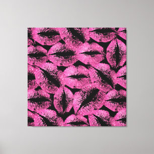 Rosa Glitzer Lippen #3 Leinwanddruck