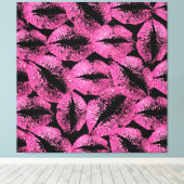 Rosa Glitzer Lippen #3 Leinwanddruck (Insitu (Holzboden))
