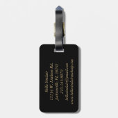 Rosa Glitzer Lippen auf Marmor Gold - Makeup Artis Gepäckanhänger (Rückseite vertikal)