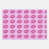 Rosa Glitzer Lippen Geschenkpapier Set (Vorderseite 2)