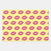 Rosa Glitzer Lippen Geschenkpapier Set (Vorderseite)