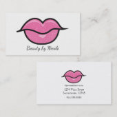 Rosa Glitzer Lippen Kiss Chic Makeup Glam Beauty Visitenkarte (Vorne/Hinten)