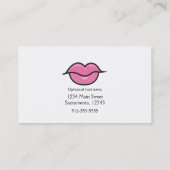 Rosa Glitzer Lippen Kiss Chic Makeup Glam Beauty Visitenkarte (Rückseite)