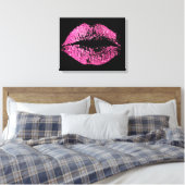 Rosa Glitzer Lippen Leinwanddruck (Insitu (Schlafzimmer))