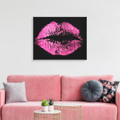 Rosa Glitzer Lippen Leinwanddruck (Insitu (Wohnzimmer))