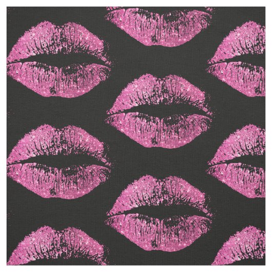 Rosa Glitzer-Lippen Stoff (Muster)