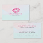 Rosa Glitzer Lips Makeup Artist Visitenkarte (Vorne/Hinten)