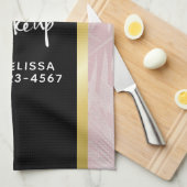 Rosa Glitzer Lips & Rose Gold Blätter Makeup Biz Geschirrtuch (Viertel Falte)