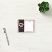 Rosa Glitzer Lips & Rose Gold Blätter Makeup Biz Post-it Klebezettel (Büro)