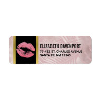Rosa Glitzer Lips & Rose Gold Tropische Blätter