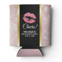 Rosa Glitzer Lips & Rose Gold Tropische Blätter