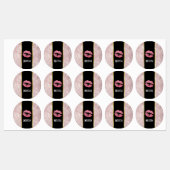 Rosa Glitzer Lips & Rose Gold Tropische Blätter Etiketten (Blatt)