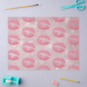 Rosa Glitzer Lips & Rose Gold Tropische Blätter Seidenpapier (Basteln)