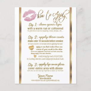 Rosa Glitzer 💋 Lipsense Senegence Instructions Flyer