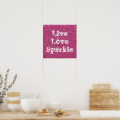 Rosa Glitzer Live Liebe Sparkor Plakat drucken (Küche)