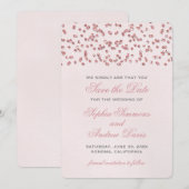 Rosa Glitzer Look Confetti Save the Date (Vorne/Hinten)