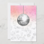 Rosa Glitzer Look Disco Party Geburtstag Einladung (Rückseite)