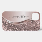 Rosa Glitzer Look Handgeschriebener Name 13 Case-Mate iPhone Hülle (Rückseite (Horizontal))