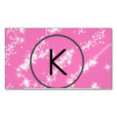 Rosa Glitzer Magnetische Visitenkarte (Vorderseite)