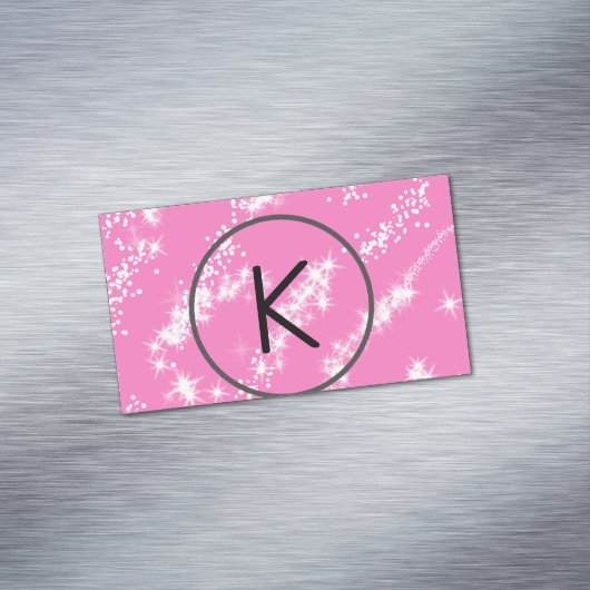 Rosa Glitzer Magnetische Visitenkarte (Beispiel)