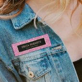 Rosa Glitzer Makeup Artist Friseur Salon Modernste Namenschild