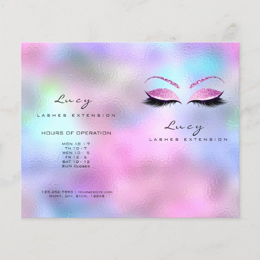 Rosa Glitzer Makeup Augentropfen Packungsbeilage b Flyer (Vorne)