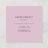 Rosa Glitzer Makeup Nails Eyelashes Brows Quadratische Visitenkarte (Rückseite)