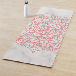 Rosa Glitzer Mandala auf dem Marmor Yoga Mat Yogamatte