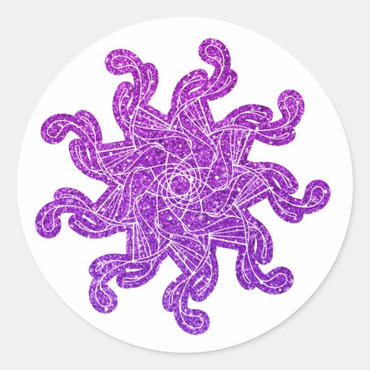 Rosa Glitzer Mandala Stickers (Vorderseite)