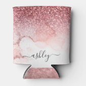 Rosa Glitzer Marmor Dosenkühler (Vorderseite)